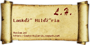 Laskó Hilária névjegykártya